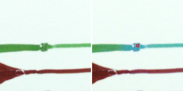 Comparação referência vs tinta em falta